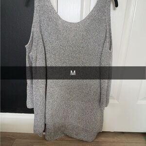 Express Off-the-Shoulder Gray Sweater